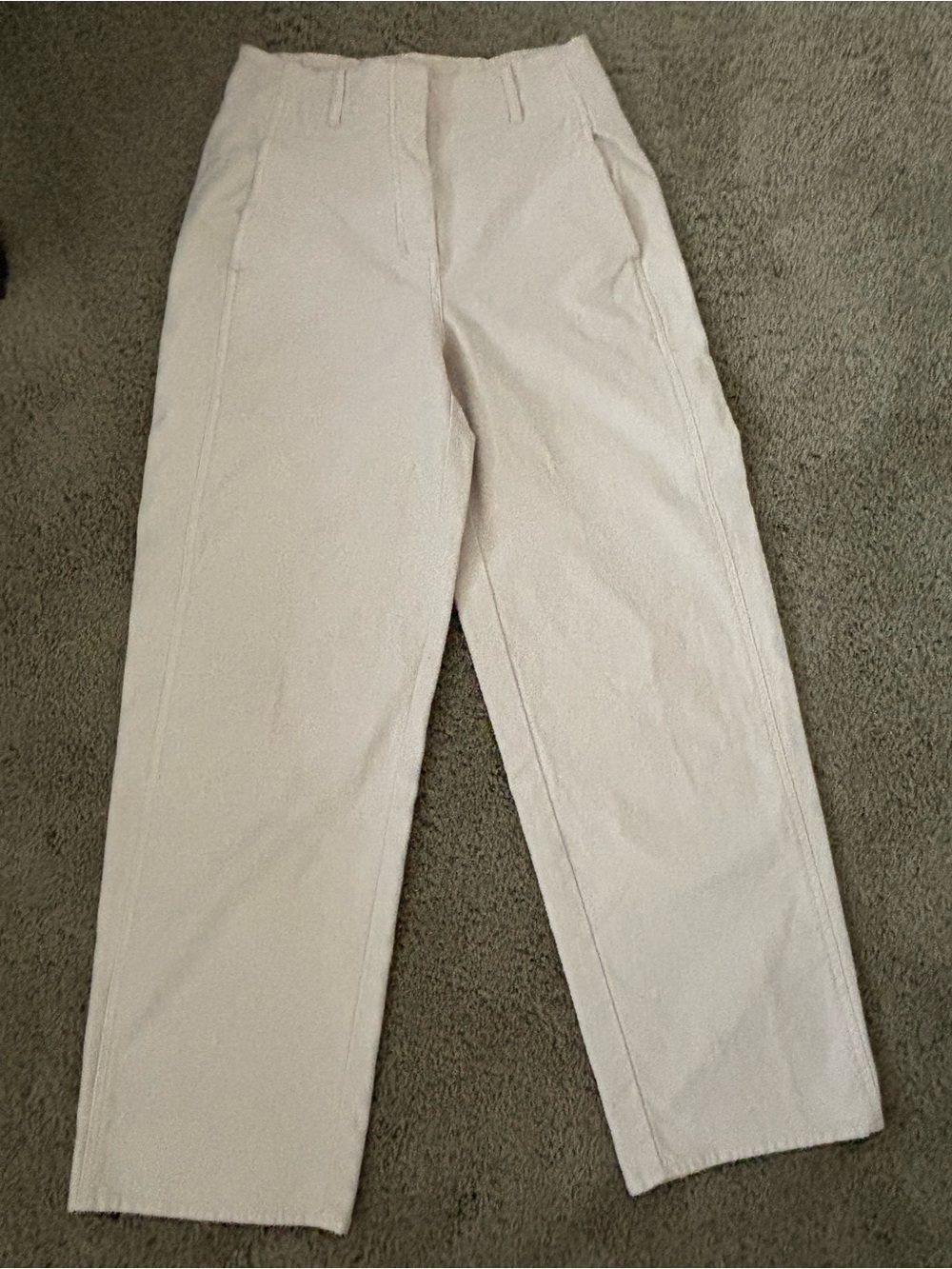 Aritzia Wilfred Free Cream High-Rise Straight-Leg Trousers